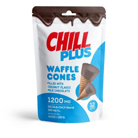 100mg Coconut Flakes + Milk Chocolate Waffle Cones - D8 & THCP - Chill Plus - Thumbnail 3
