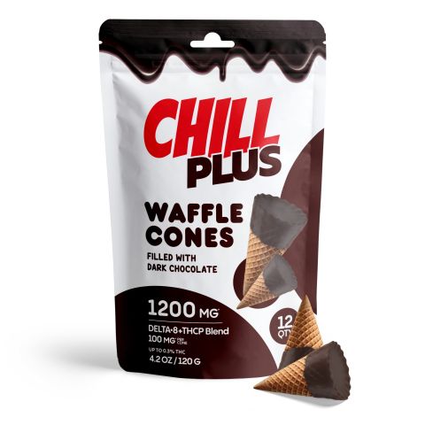 100mg Dark Chocolate Waffle Cones - D8 & THCP - Chill Plus - Thumbnail 2
