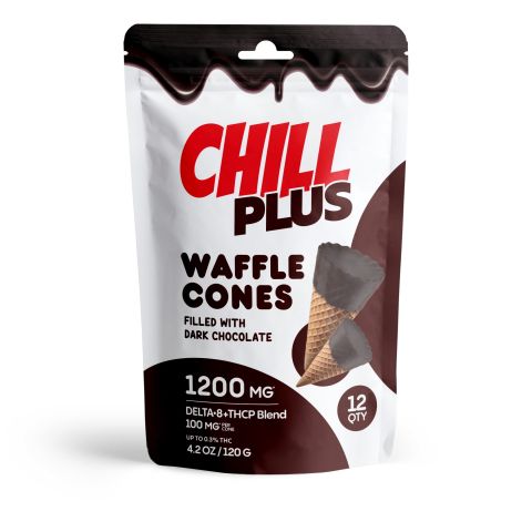 100mg Dark Chocolate Waffle Cones - D8 & THCP - Chill Plus - Thumbnail 3