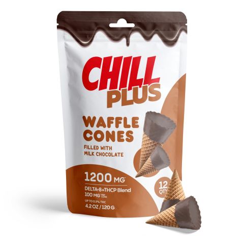 100mg Milk Chocolate Waffle Cones - D8 & THCP - Chill Plus - Thumbnail 2