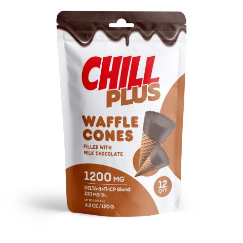 100mg Milk Chocolate Waffle Cones - D8 & THCP - Chill Plus - Thumbnail 3