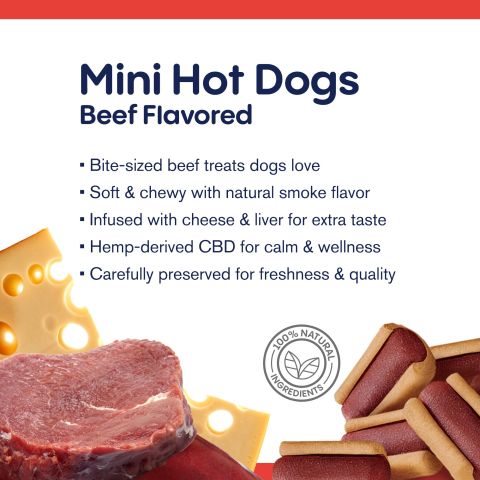 600mg CBD Pet Treats For Dogs - Mini Hot Dogs - MediPets - Thumbnail 6
