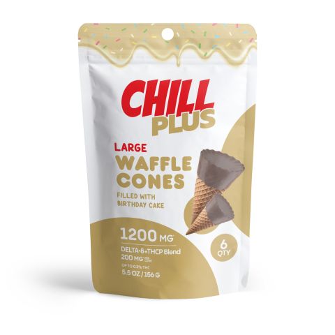 200mg Birthday Cake Waffle Cones - D8 & THCP - Chill Plus - Thumbnail 3