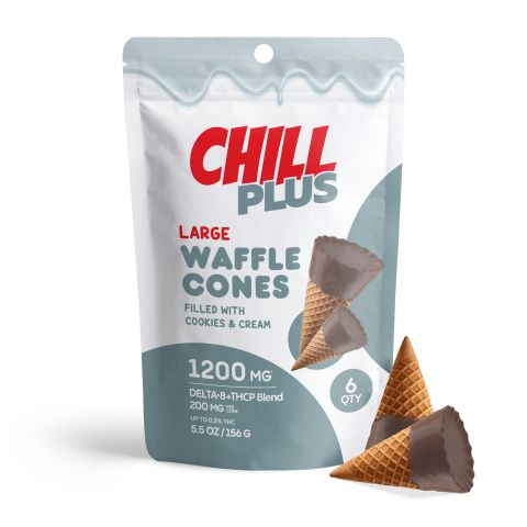 200mg Cookies & Cream Waffle Cones - D8 & THCP - Chill Plus - Thumbnail 2