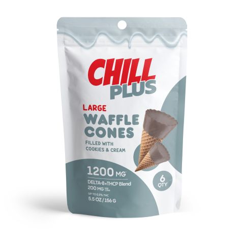 200mg Cookies & Cream Waffle Cones - D8 & THCP - Chill Plus - Thumbnail 3
