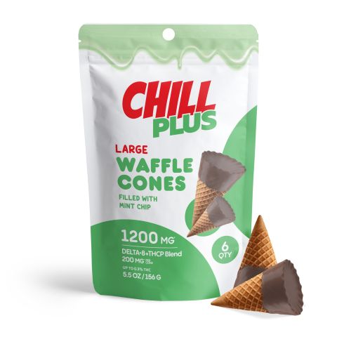 200mg Mint Chip Waffle Cones - D8 & THCP - Chill Plus - Thumbnail 2