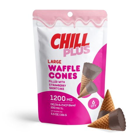 200mg Strawberry Shortcake Waffle Cones - D8 & THCP - Chill Plus - Thumbnail 2