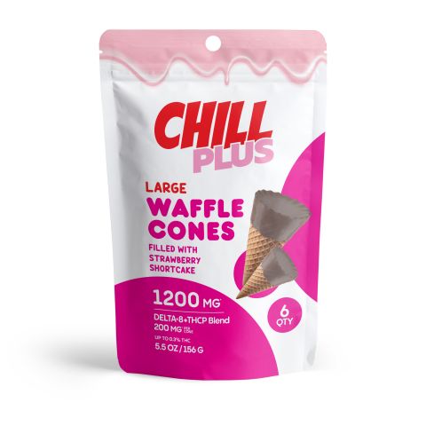 200mg Strawberry Shortcake Waffle Cones - D8 & THCP - Chill Plus - Thumbnail 3