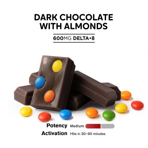 600mg Dark Chocolate & Candies Bar – Delta 8 – Chill Plus - Thumbnail 4
