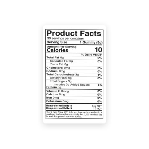 150mg D8 & D9 Gummies - Mixed Fruits - Chill Extreme - Thumbnail 11
