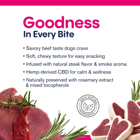 200mg CBD Pet Treats For Dogs - Meaty Steak Treats - MediPets - Thumbnail 6