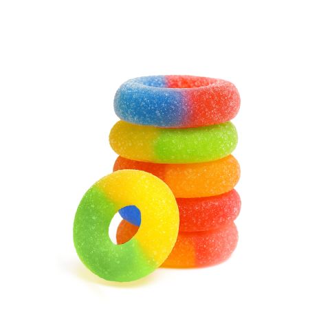 100mg Delta 8 Gummies – Assorted Sour Mix Rings – Chill Extreme - Thumbnail 1