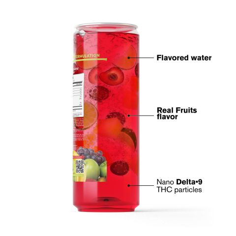 100mg Fruit Punch THC Water - D9 Nano - Fresh - Thumbnail 3