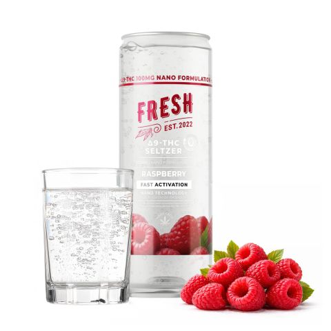 100mg Raspberry THC Seltzer - Delta 9 Nano - Fresh - Thumbnail 2
