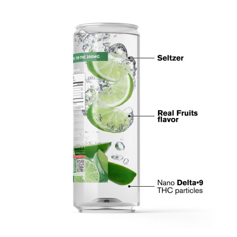 200mg Lime THC Seltzer - D9 Nano - Fresh - Thumbnail 3