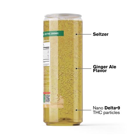200mg Ginger Ale THC Seltzer - D9 Nano - Fresh - Thumbnail 3