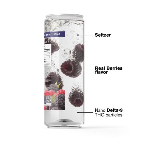 200mg Black Raz THC Seltzer - Delta 9 Nano - Fresh - Thumbnail 3