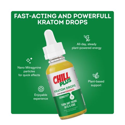 Mitragynine Nano Unflavored Oil Drops - 300mg - Chill Plus - Thumbnail 3