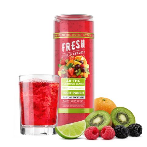 300mg Fruit Punch THC Water - D8 Nano - Fresh - Thumbnail 2