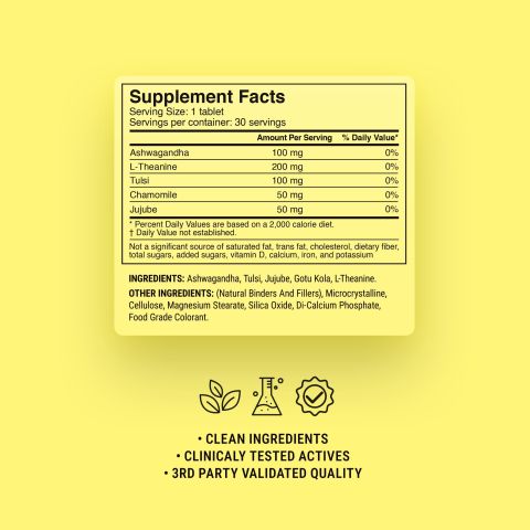 500mg Relaxation + L-Theanine Tablets - Lemon Honey - Mood Tablets - Thumbnail 9