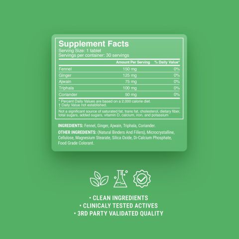 500mg Bloat Relief Tablets - Mint Fennel - Mood Tablets - Thumbnail 9