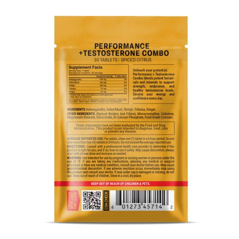 500mg Performance+Testosterone Combo Tablets - Spiced Citrus - Mood Tablets - Thumbnail 8