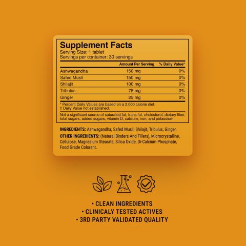 500mg Performance+Testosterone Combo Tablets - Spiced Citrus - Mood Tablets - Thumbnail 9
