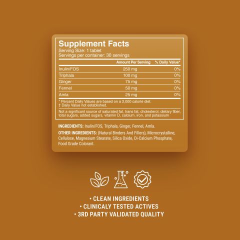 500mg Daily Prebiotic Tablets - Lemon Ginger - Mood Tablets - Thumbnail 9