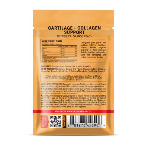 500mg Collagen + Cartilage Support Tablets - Orange Peach - Mood Tablets - Thumbnail 8