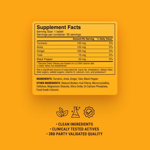500mg Asian Golden Immunity Blend Tablets - Golden Citrus - Mood Tablets - Thumbnail 9