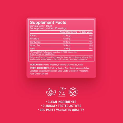 500mg Pre-Workout Natural Stamina Tablets - Berry Lemon - Mood Tablets - Thumbnail 9