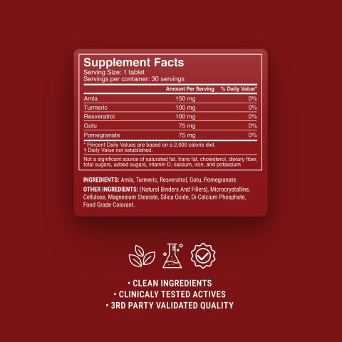500mg Anti-Aging Youth Tonic Tablets - Black Cherry - Mood Tablets - Thumbnail 9