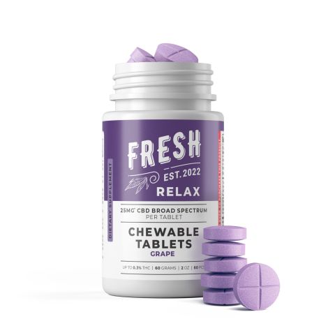 25mg Broad Spectrum CBD Tablets - Grape - Fresh - Thumbnail 2