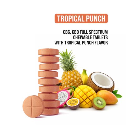 50mg Full Spectrum CBD & CBG Tablets - Tropical Punch - Fresh - Thumbnail 6