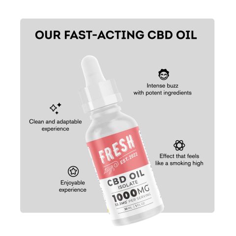1,000mg CBD Isolate Oil - Fresh - Thumbnail 3