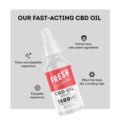 1,500mg CBD Isolate Oil - Fresh - Thumbnail 3