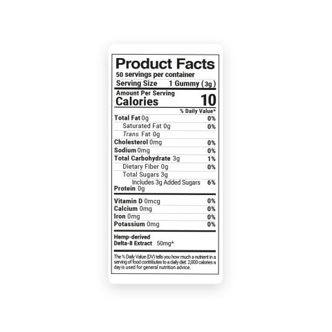 50mg Delta 8 Gummies - Gummy Bears - Fresh - Thumbnail 10