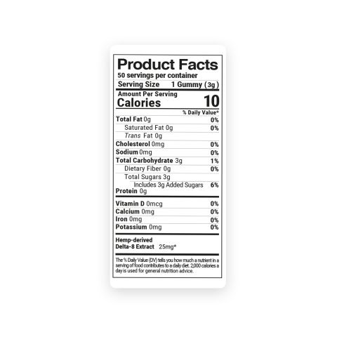 25mg Delta 8 Gummies - Gummy Bears - Fresh - Thumbnail 10
