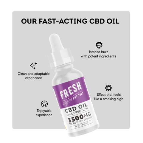 3,500mg Full Spectrum CBD Oil - Fresh - Thumbnail 3
