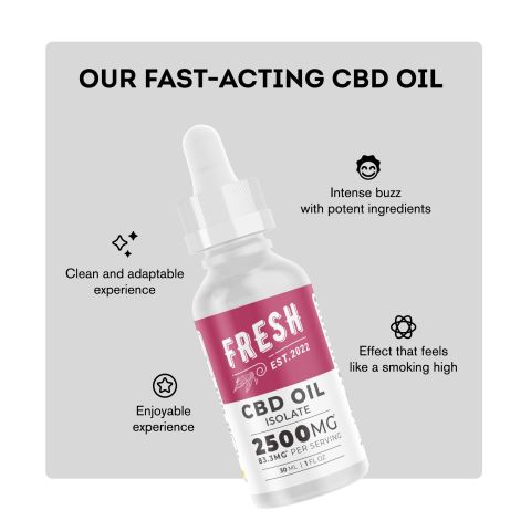 2,500mg CBD Isolate Oil - Fresh - Thumbnail 3