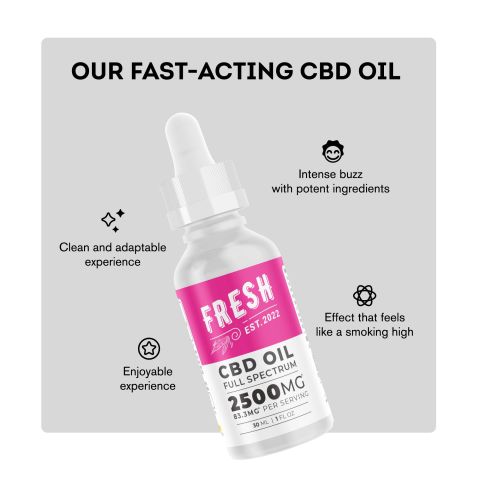 2,500mg Full Spectrum CBD Oil - Fresh - Thumbnail 3