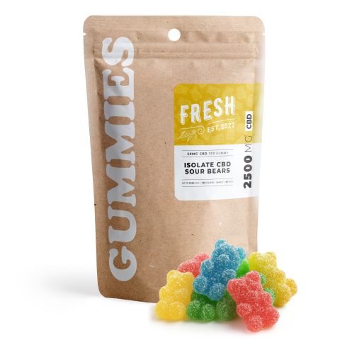 50mg CBD Isolate Gummies - Sour Bears - Fresh - Thumbnail 2