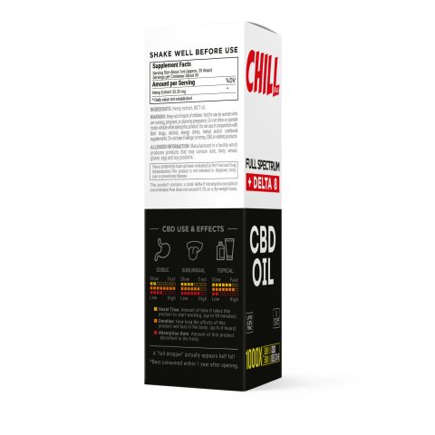 1,000mg D8 & Full Spectrum CBD Oil - Chill Plus - Thumbnail 3