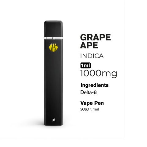 1000mg D8 Vape Pen - Grape Ape - Indica - 1ml - Chill Plus - Thumbnail 3