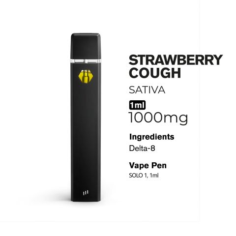 1000mg D8 Vape Pen - Strawberry Cough - Sativa - 1ml - Chill Plus - Thumbnail 3