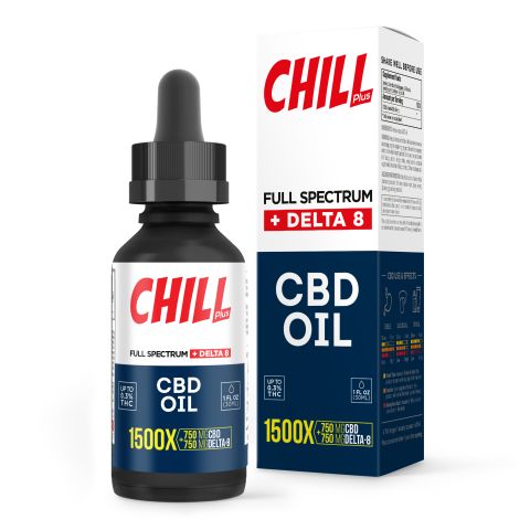 1,500mg D8 & Full Spectrum CBD Oil - Chill Plus - Thumbnail 2