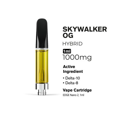 1000mg D10, D8 Vape Cart - Skywalker OG - Sativa - 1ml - Hyper - Thumbnail 3
