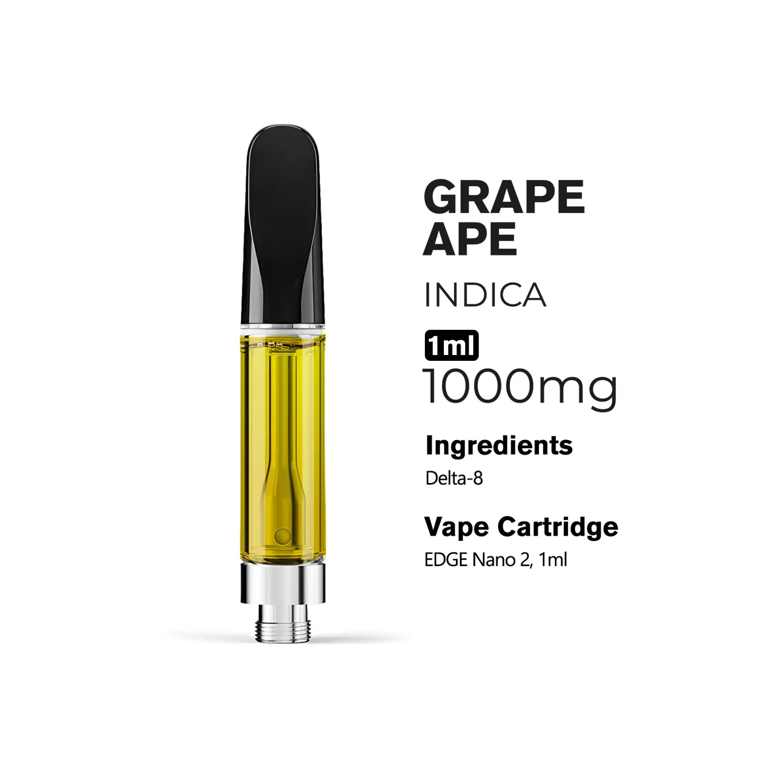 delta 8 grape ape vape cart for sale 1000mg D8 - - Indica - 1ml Pod Salt Disposable Vapes PO#1872 Size:4mL